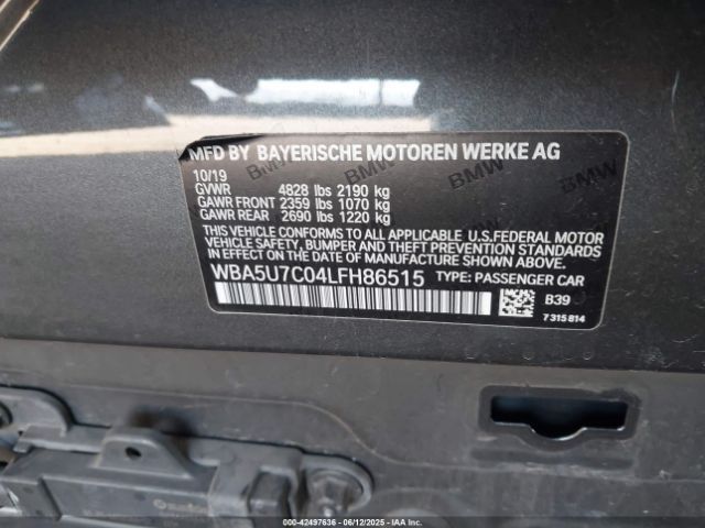 2020 BMW 3 SERIES WBA5U7C04LFH86515 Photo 8