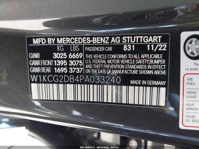 W1KCG2DB4PA033240 Mercedes-Benz ed