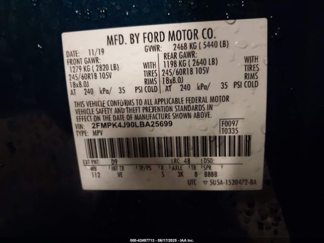 2020 FORD EDGE 2FMPK4J90LBA25699 Photo 8