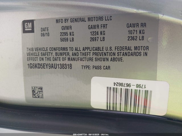 2010 CADILLAC DTS 1G6KD5EY9AU138318 Photo 8