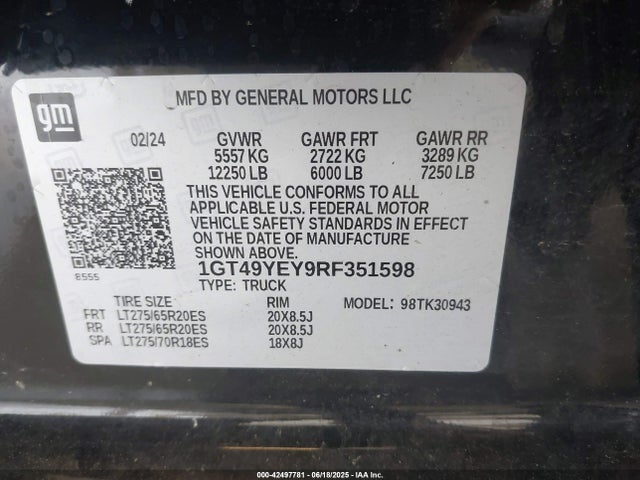 1GT49YEY9RF351598 GMC l5p