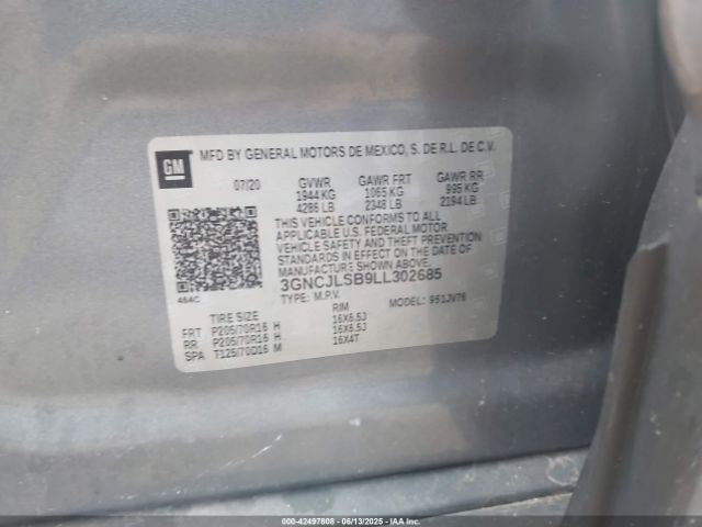 2020 CHEVROLET TRAX 3GNCJLSB9LL302685 Photo 8