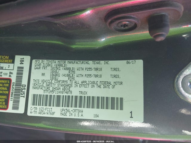 5TFUM5F11HX074078 Toyota 1ur-fe