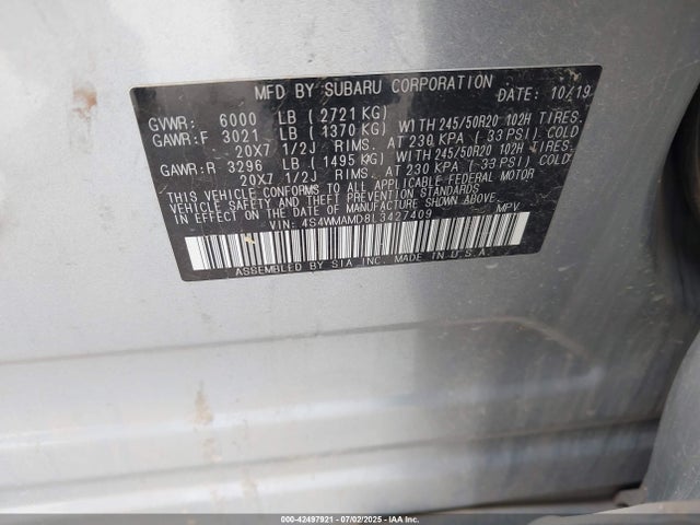 4S4WMAMD8L3427409 Subaru 2020