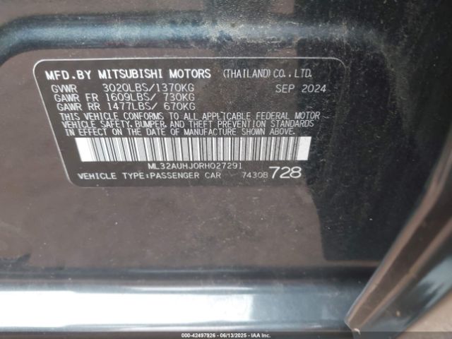 2024 MITSUBISHI MIRAGE ML32AUHJ0RH027291 Photo 8