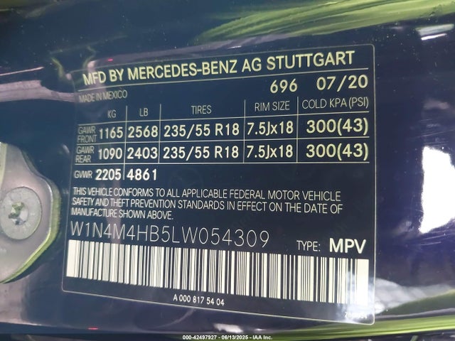 W1N4M4HB5LW054309 Mercedes-Benz m260
