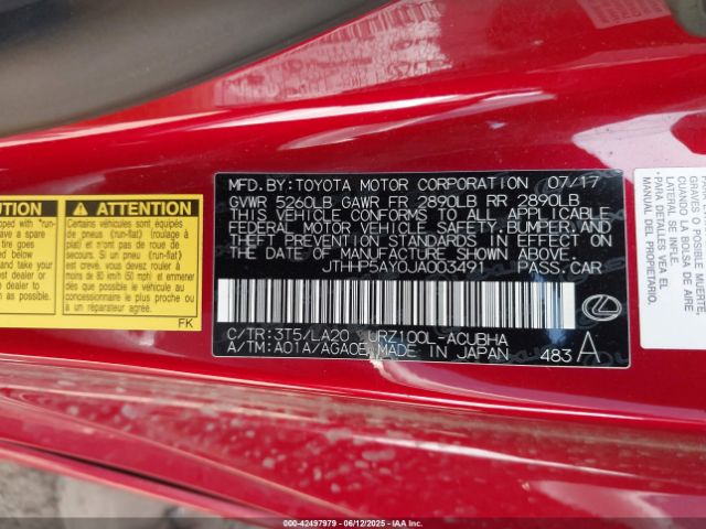 2018 LEXUS LC 500 JTHHP5AY0JA003491 Photo 8