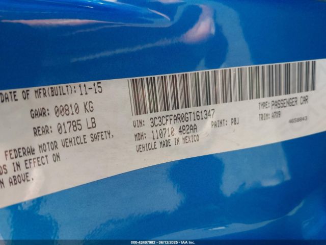 3C3CFFAR0GT161347 Fiat 500 POP