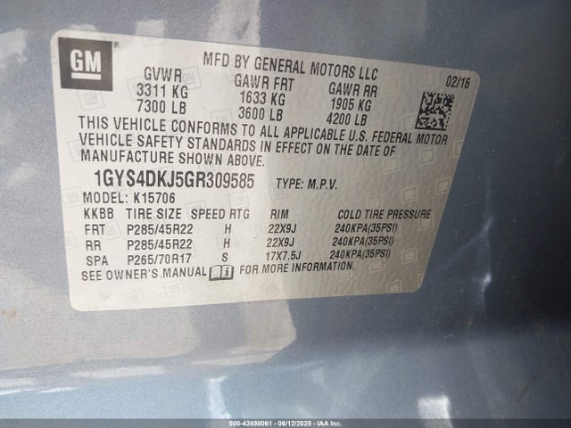 2016 CADILLAC ESCALADE 1GYS4DKJ5GR309585 Photo 8