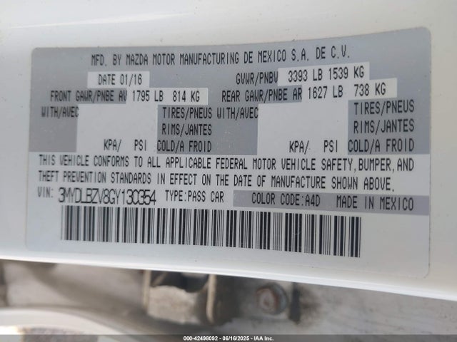 3MYDLBZV8GY130354 Scion p5v