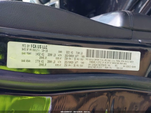 1C4SDHCT6KC575478 Dodge Durango