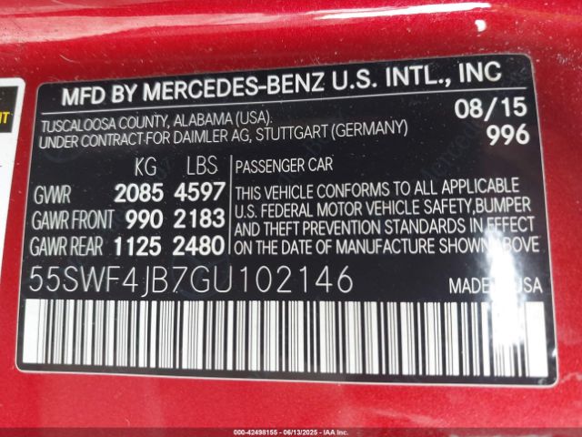 2016 MERCEDES-BENZ C 300 55SWF4JB7GU102146 Photo 8