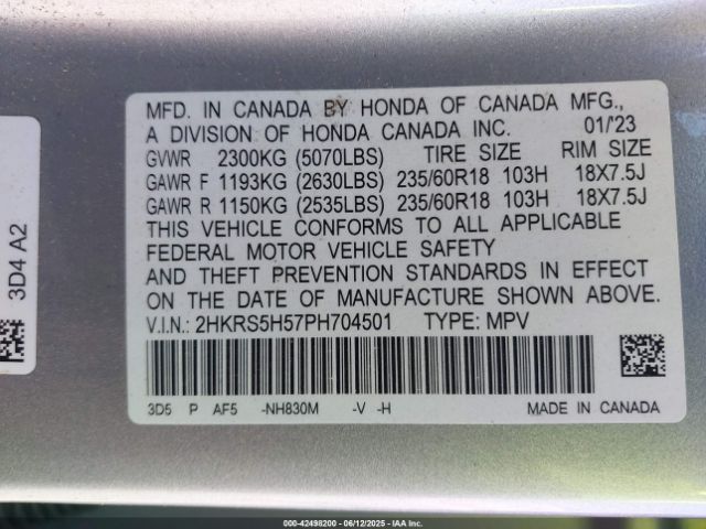 2023 HONDA CR-V HYBRID 2HKRS5H57PH704501 Photo 8
