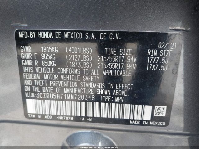 2021 HONDA HR-V 3CZRU5H71MM720348 Photo 8