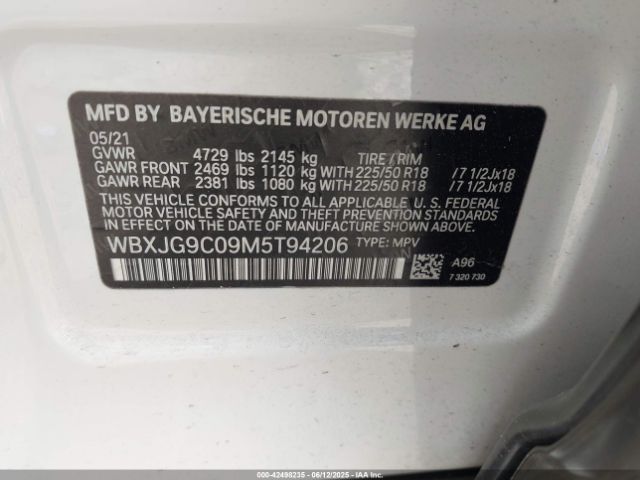 2021 BMW X1 WBXJG9C09M5T94206 Photo 8