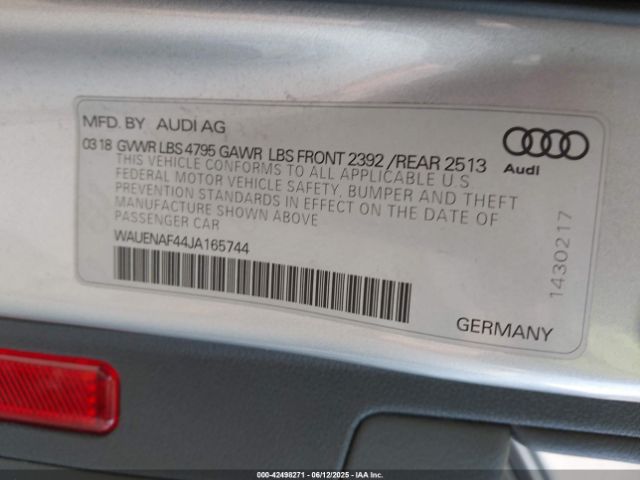 WAUENAF44JA165744 Audi A4