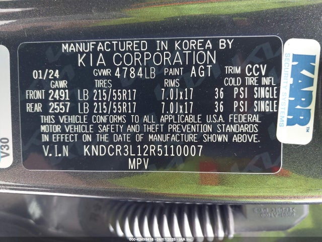KNDCR3L12R5110007 KIA 2024