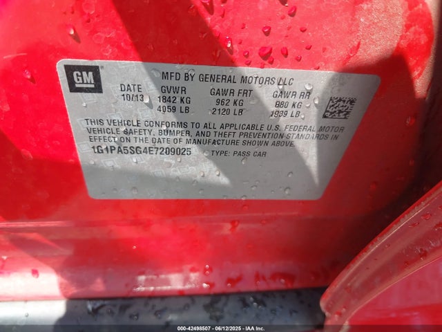 Chevrolet lwe 2014 1G1PA5SG4E7209025 Image 9