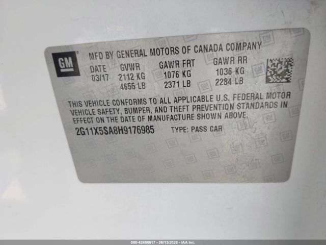 2G11X5SA8H9176985 Chevrolet lcv -sidi: spark ignited direct injection, dcvcp, vvt: variable valve timing, e85 max, e0-e100, alum