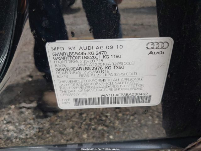 2011 AUDI Q5 WA1LFAFP3BA030462 Photo 8