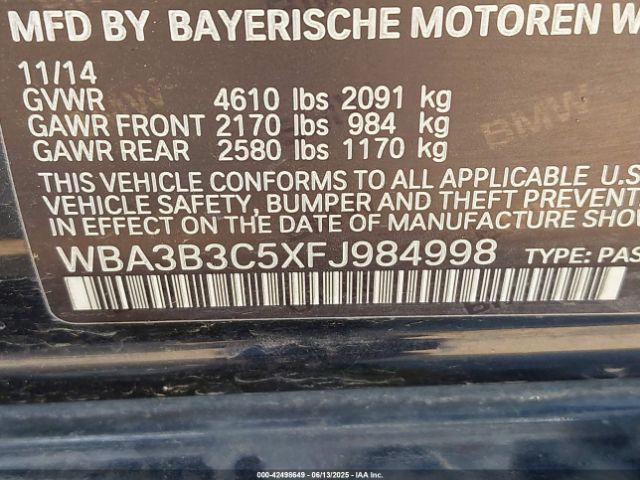 2015 BMW 328I WBA3B3C5XFJ984998 Photo 8