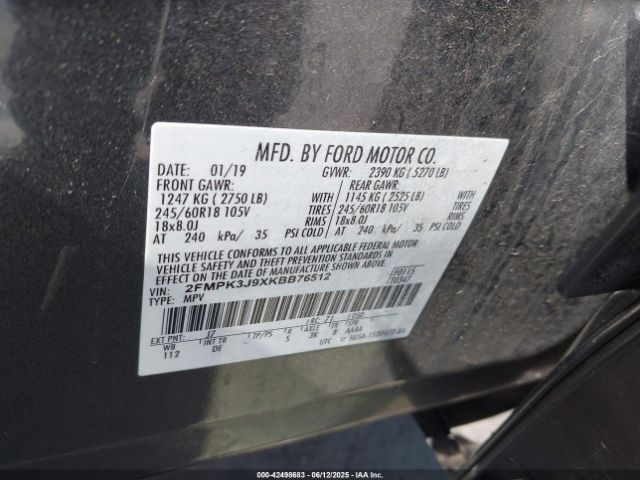 2019 FORD EDGE 2FMPK3J9XKBB76512 Photo 8