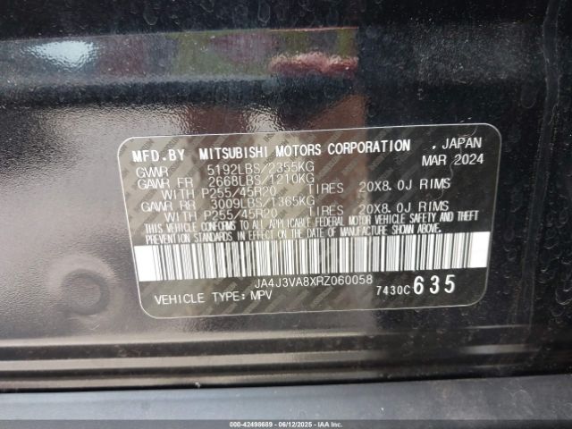 2024 MITSUBISHI OUTLANDER JA4J3VA8XRZ060058 Photo 8