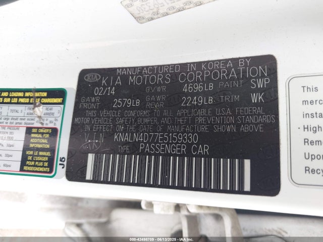 KNALN4D77E5159330 KIA Cadenza Premium