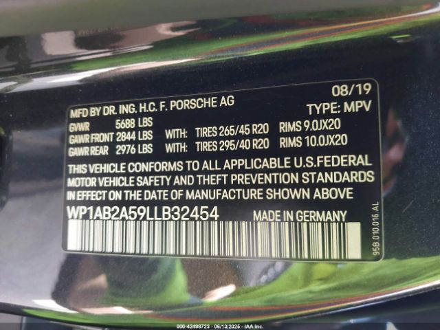 2020 PORSCHE MACAN WP1AB2A59LLB32454 Photo 8