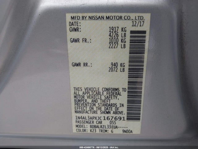1N4AL3APXJC167691 Nissan 2018