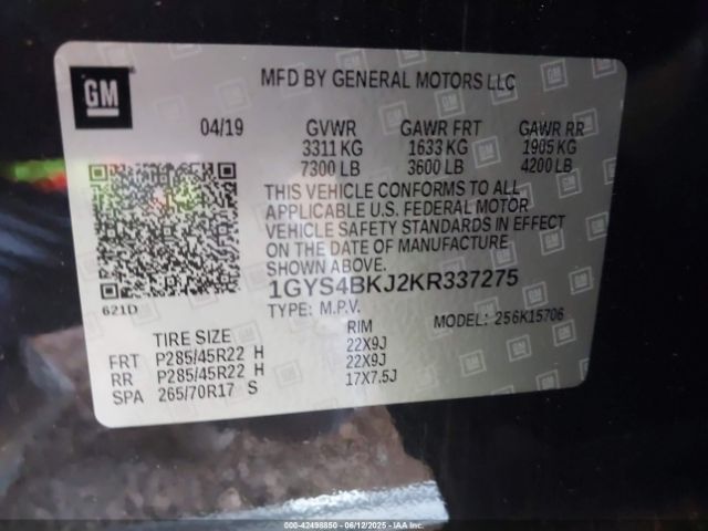 2019 CADILLAC ESCALADE 1GYS4BKJ2KR337275 Photo 8