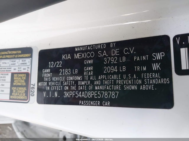 3KPF54AD8PE578787 KIA mpi nu
