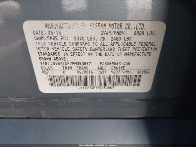 JN1BV7AP7FM353967 Infiniti Q50
