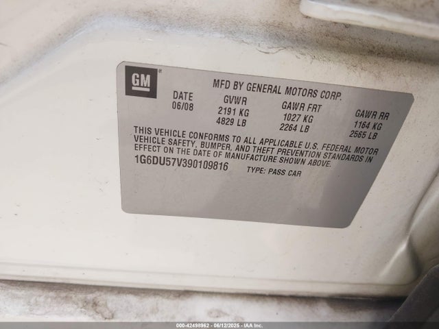 2009 CADILLAC CTS 1G6DU57V390109816 Photo 8