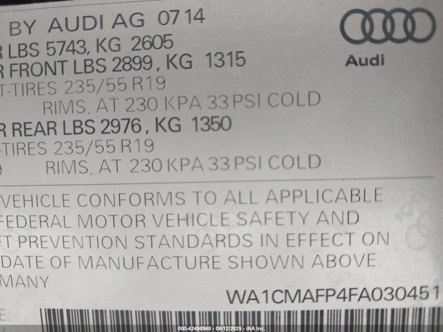Audi Q5 3.0 Tdi Premium Plus 2015 WA1CMAFP4FA030451 Image 9