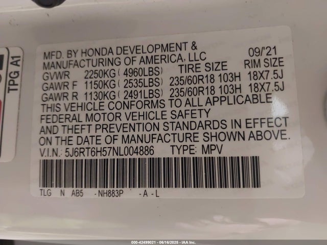 Honda lfb2 2022 5J6RT6H57NL004886 Image 9