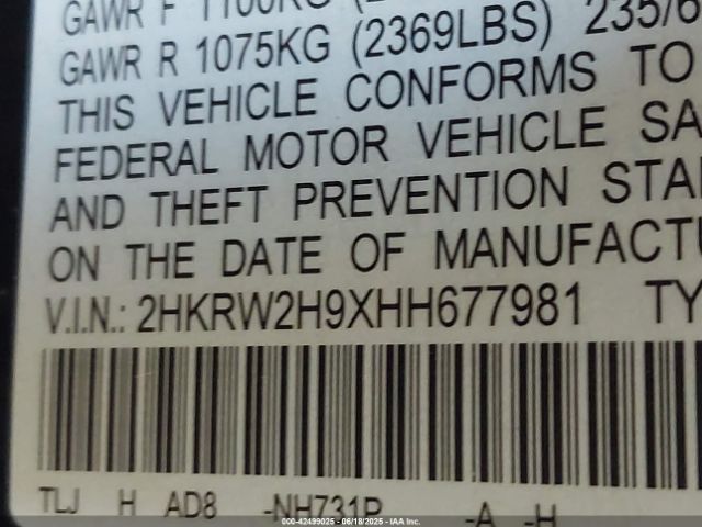 2HKRW2H9XHH677981 Honda l15be