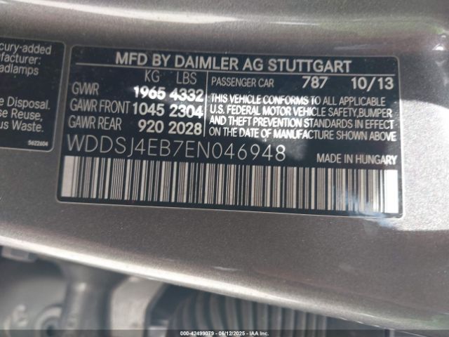 WDDSJ4EB7EN046948 Mercedes-Benz CLA 250