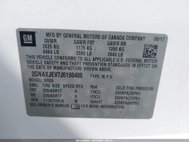 2018 CHEVROLET EQUINOX 2GNAXJEV7J6198408 Photo 8