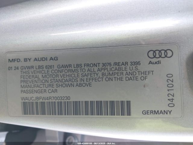 2024 AUDI E-TRON GT WAUCJBFW4R7003230 Photo 8