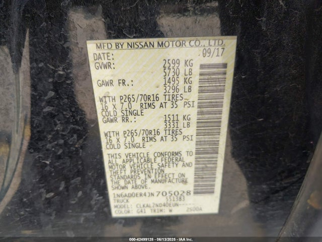 1N6AD0ER4JN705028 Nissan 2018
