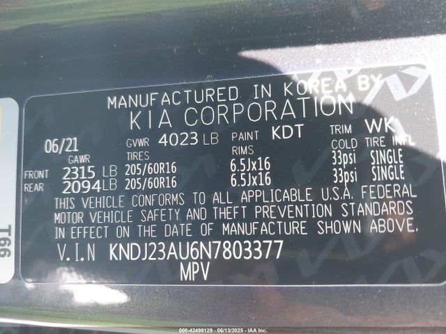 KIA mpi nu 2022 KNDJ23AU6N7803377 Image 9