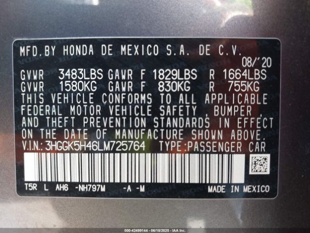 2020 HONDA FIT 3HGGK5H46LM725764 Photo 8