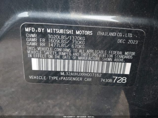 2024 MITSUBISHI MIRAGE ML32AUHJXRH007162 Photo 8