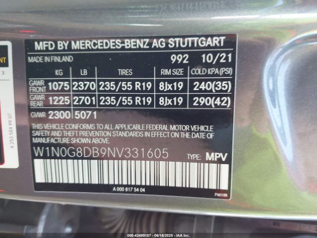 2022 MERCEDES-BENZ GLC 300 W1N0G8DB9NV331605 Photo 8