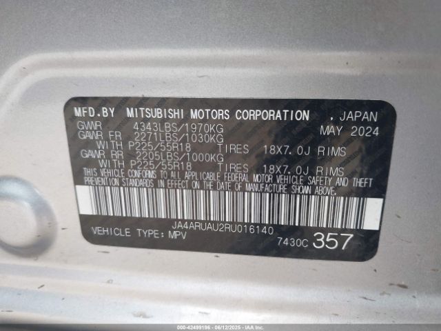 2024 MITSUBISHI OUTLANDER SPORT JA4ARUAU2RU016140 Photo 8