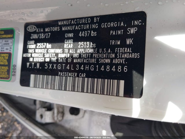 5XXGT4L34HG148486 KIA g 2.4 dohc gdi