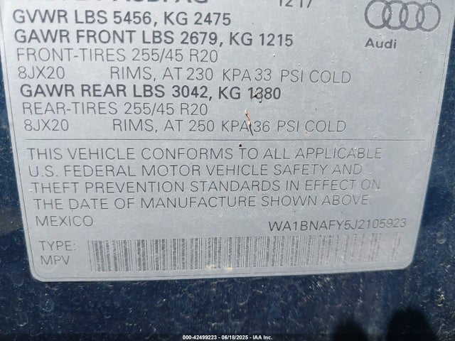 2018 AUDI Q5 WA1BNAFY5J2105923 Photo 8