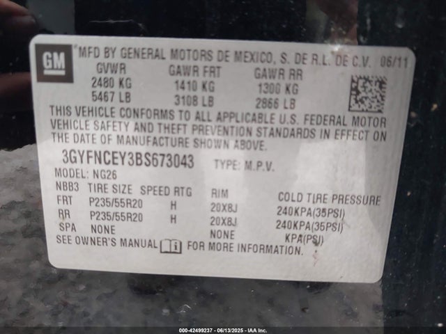 2011 CADILLAC SRX 3GYFNCEY3BS673043 Photo 8