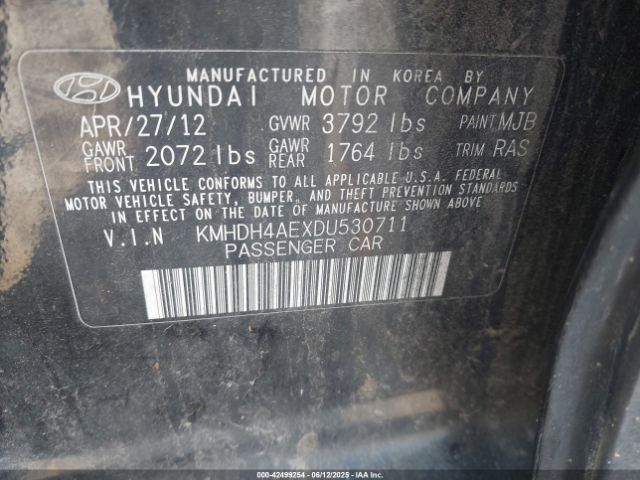 2013 HYUNDAI ELANTRA KMHDH4AEXDU530711 Photo 8